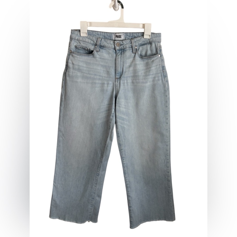 PAIGE Nellie Jeans Straight Leg Light Blue Cotton Size 29